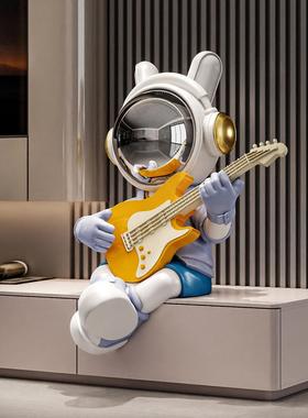 吉他太空人坐姿大摆件客厅电视柜玄关高级感装饰品送朋友乔迁礼品