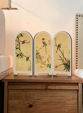 新中式卧室屏风桌面摆件客厅复古艺术玄关电视柜摆画高级感装饰画