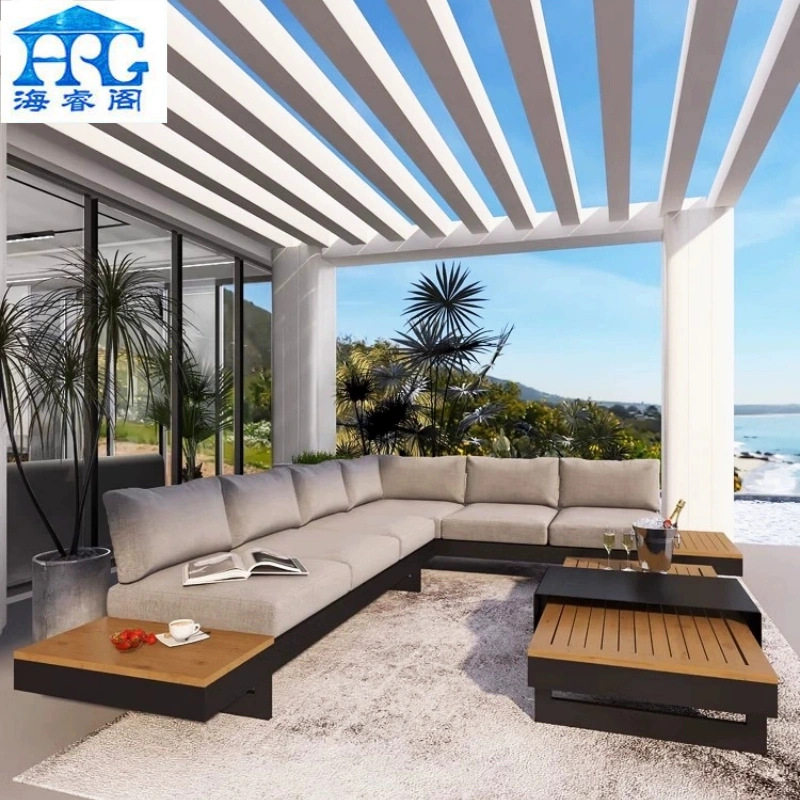 户外沙发防晒沙发庭院花园别墅酒店网红桌椅组合露天室外L型柚木,淘宝优惠券,粉丝福利购,淘宝优惠卷