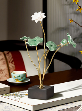 新中式高档摆件家居客厅电视柜书房装饰品创意茶几桌面禅意摆件