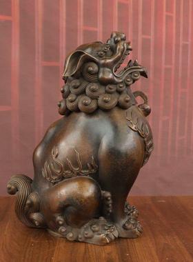 黄铜貔貅望天吼彷古香薰炉家居创意檀香炉香道招财镇宅彷古瑞兽