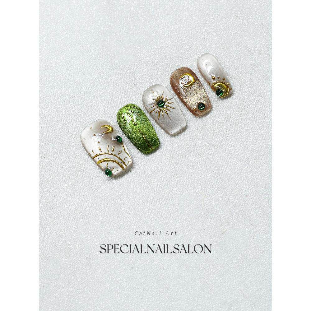 【秘境之眼】纯手工穿戴甲异域风高级感轻奢个性小众显白美甲贴片,淘宝优惠券,粉丝福利购,淘宝优惠卷