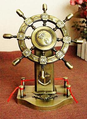 舵手落地领航舵摆件航海舵手船舵装饰品办公室公司开业送礼品包邮