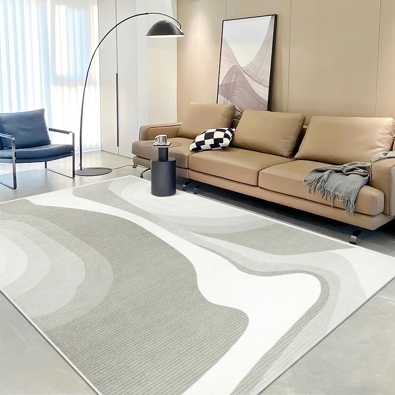 意式极简轻奢地毯客厅素色北欧现代诧寂沙发茶几垫房间卧室床边毯 - 图0