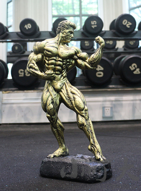 健身摆件手办健美小o金人奖杯奖牌励志开业礼品男比赛雕像生日礼