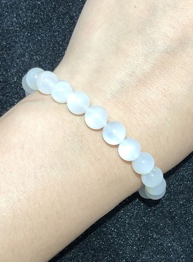 天然白月光手链女款单圈时尚小清新简约水晶手串饰品情侣礼物串珠