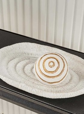 售楼部展厅客厅书房m套装软装样板间高级感轻奢书架书柜装饰品摆