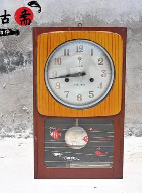 老式钟表80年代怀旧老物件机械上弦摆钟客厅挂钟装饰摆饰影视道具