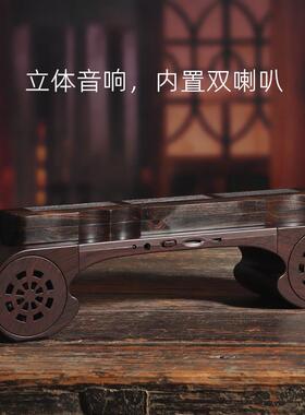 茶道音响黑檀木古琴线香炉室内桌面中式创意摆件蓝牙音乐机香薰炉