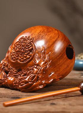 花梨木鱼法器实木一套家用实木木鱼解压打击乐器木雕摆件音质清脆