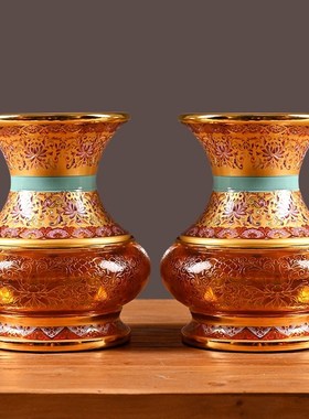 水晶琉璃佛前丰登供具五件套供灯A圣水杯果盘花瓶香炉客厅装饰摆