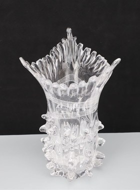 现代简约水晶三角花器摆件样板房桌面酒店家居S客厅创意软装饰品