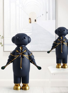 卡通雕塑落地抽象人物摆件样板间酒店电视柜儿童房桌面Z装置艺术