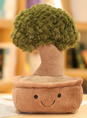 入户玄关装饰摆件真迎客松绿植A毛绒玩偶创意家居书房客厅布置