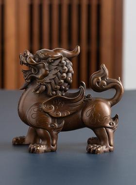 黄铜皮绣饰品男女对家居装饰客厅入口柜办公室桌面陈设高档礼品