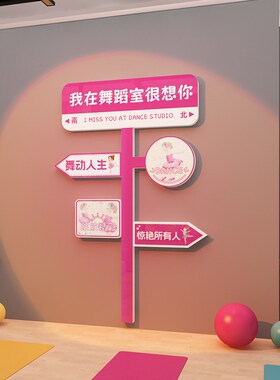 网红舞蹈教室布置装饰文化墙面艺术培训机构班房间环创互动挂画贴