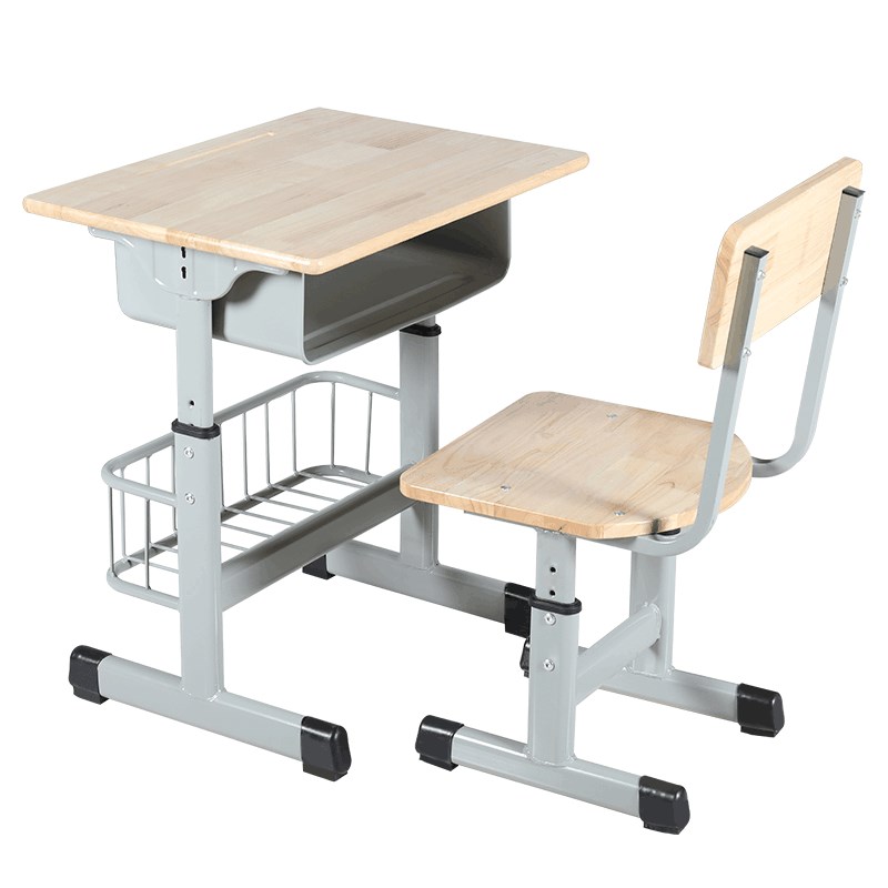实木儿童初中小学生课桌椅培训学习桌现代简约带网篮Y写字书桌组 - 图1