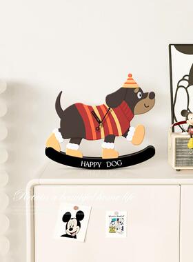 达克斯猎犬小狗客厅装饰装饰品创意电视柜绘画床头柜时钟桌入口大
