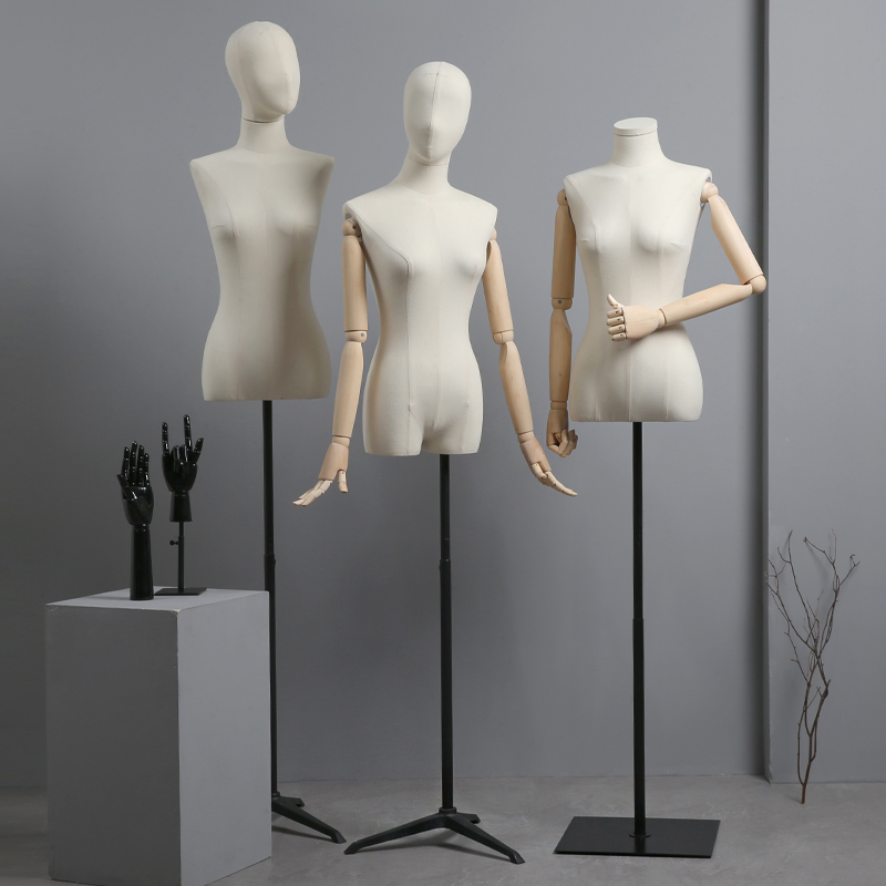 韩版模特道具女橱窗展示架带锁骨带头半身女装全T身服装高档模特 - 图1