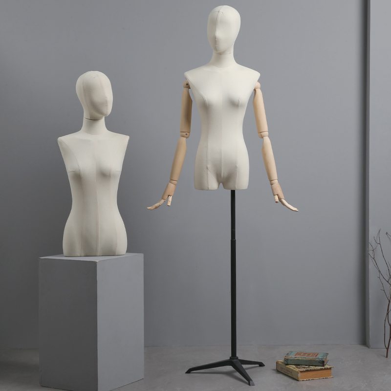 韩版模特道具女橱窗展示架带锁骨带头半身女装全T身服装高档模特 - 图2