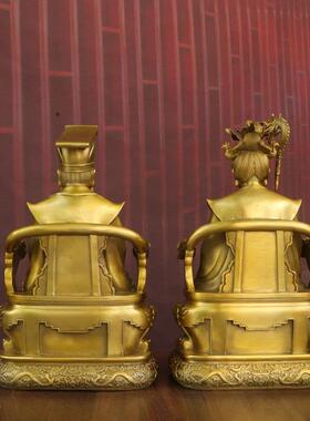 黄铜玉帝王母神像摆件玉皇大帝王母娘娘佛堂供奉客厅玄关精品摆件