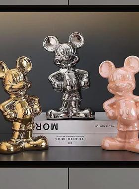 网红轻奢迎宾米奇唐老鸭摆件家居饰品入户玄关客厅酒柜装饰品北欧