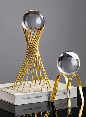 简约高档现代轻奢水晶球摆件创意客厅玄关样板间酒柜家居软装饰品