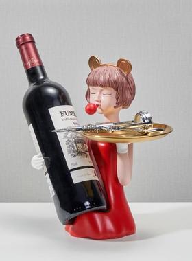 向日葵红酒架摆件电视柜玄关摆设酒柜酒托轻奢客厅创意家居装饰品