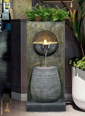 简约现代北欧摆件轻奢家居流水喷泉鱼缸落地循环水客厅公司装饰品