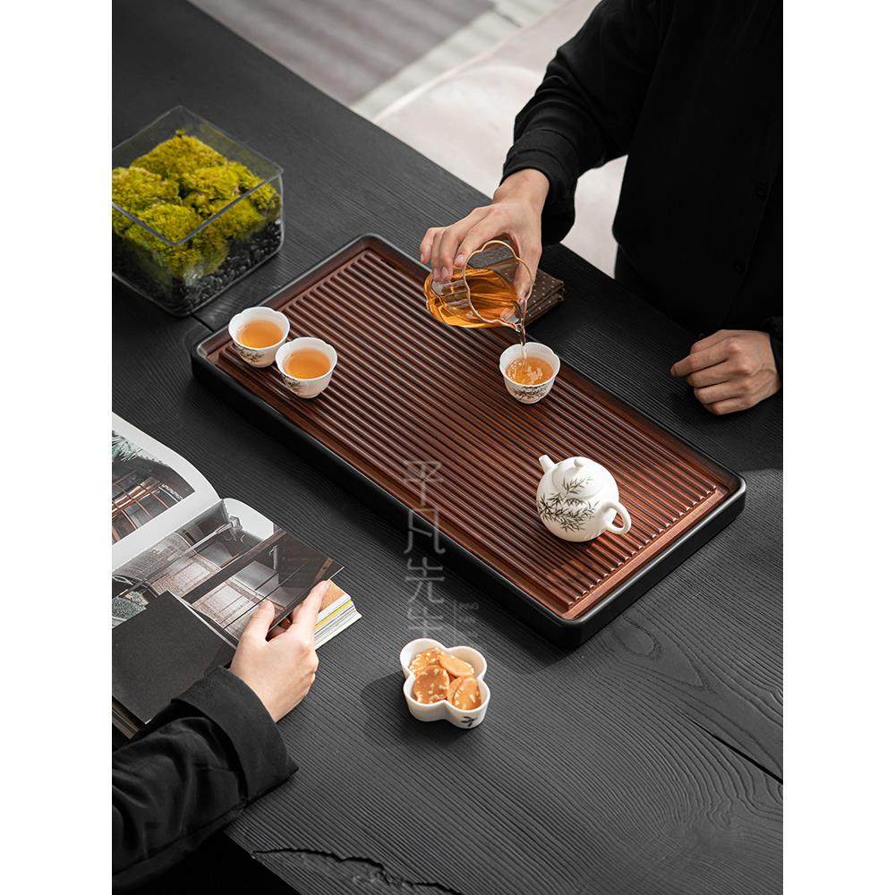 平凡先生听风竹制茶盘家用排水式干泡茶台茶海办公室长方形茶托盘,淘宝优惠券,粉丝福利购,淘宝优惠卷