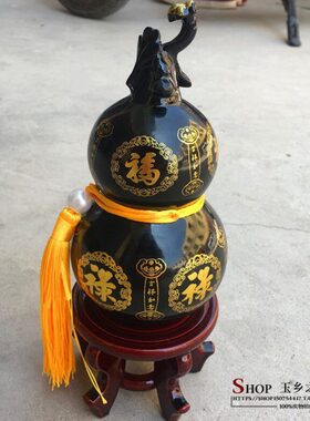 天然墨玉泰山石敢当葫芦摆件室内外办公室酒店开业送礼工艺装饰品