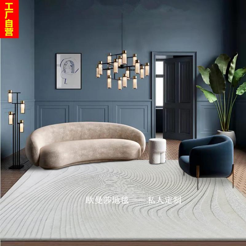 轻奢风现代客厅羊毛地毯沙发茶几地垫简约高级感家用卧室2025新款 - 图3