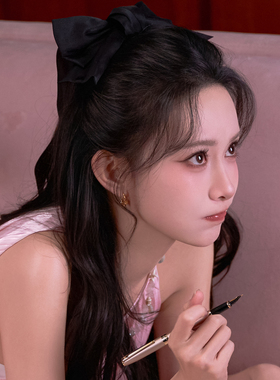 孟子义同款黑色大蝴蝶结发夹发饰女2026新款法式高级感后脑勺顶夹