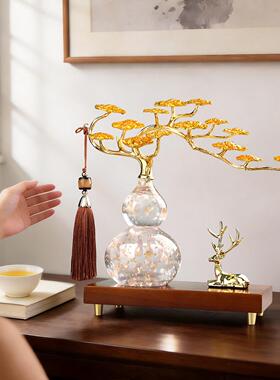 福禄双全葫芦摆件招财工艺礼品摆饰轻奢客厅办公室茶桌摆件乔迁新