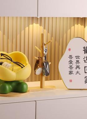 花朵入户玄关放钥匙收纳摆件进门口客厅鞋柜家居装饰品置物架托盘