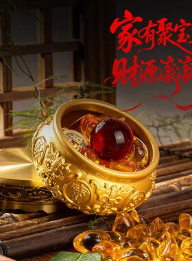 聚宝盆摆件纯铜招财聚财客厅店铺开 业礼品八方来财生财家用存钱