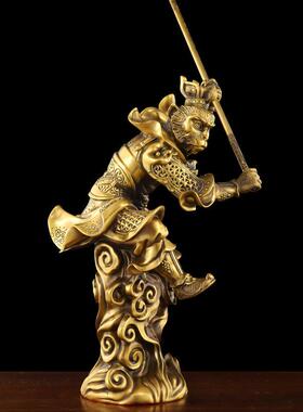 孙悟空摆件纯黄铜齐天大圣斗战胜佛家居饰品摆饰美猴王铜猴子摆件