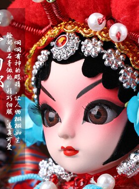 古风中国风绢人摆件京剧人物电视柜D酒柜装饰品娃娃特色礼物送老