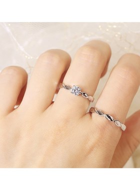 莫比乌斯环情侣戒指一对活口男女款对戒可调指环结婚求婚戒指道具