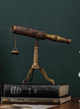 印度进口航海覆古便携单筒望远镜长辈户外书房装饰摆件礼品道具