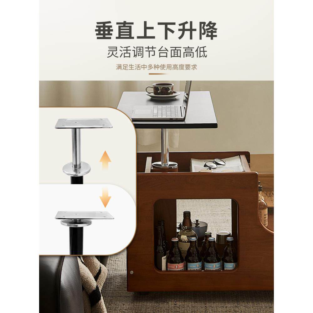 多功能升降台可旋转台式推式气动可调立柱咖啡桌可调支架桌可调杆 - 图1