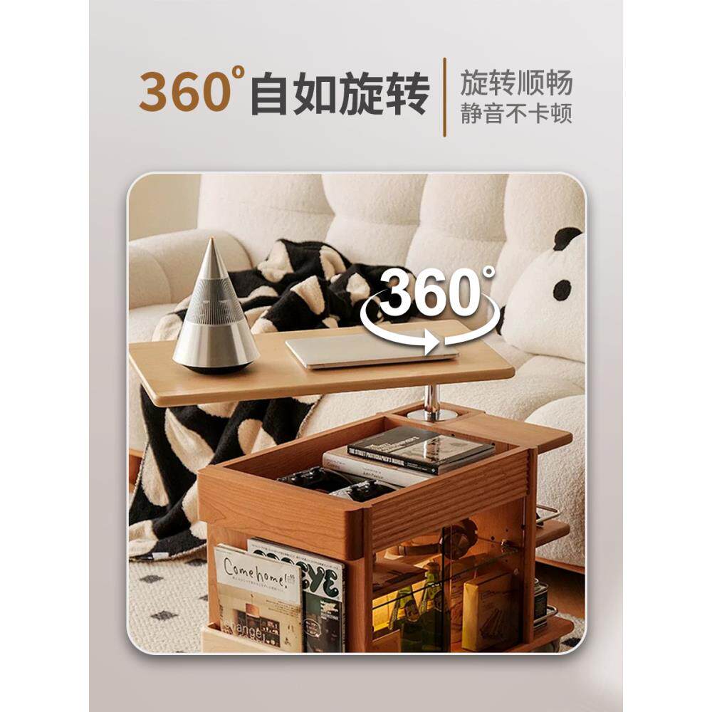 多功能升降台可旋转台式推式气动可调立柱咖啡桌可调支架桌可调杆 - 图0