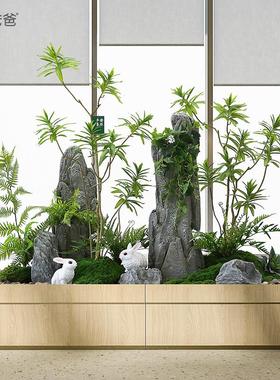 微景观彷真石头云海石原石天然雪浪石铺地庭院园林室内造景装饰