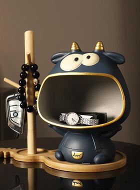 动物摆件创意鞋柜玄关门口钥匙收纳高级可爱置物架熊摆放客厅装饰