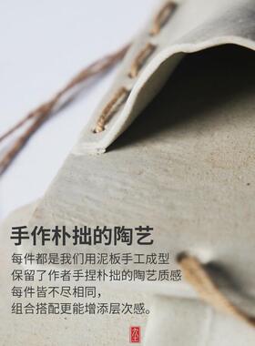 戏陶吊挂花盆创意插花挂绳花器墙上陶瓷花器吊盆壁挂花盆植物壁饰