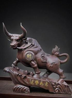 全铜招财牛摆件生肖牛工艺品客厅办公室装饰品华尔街铜牛大型雕塑