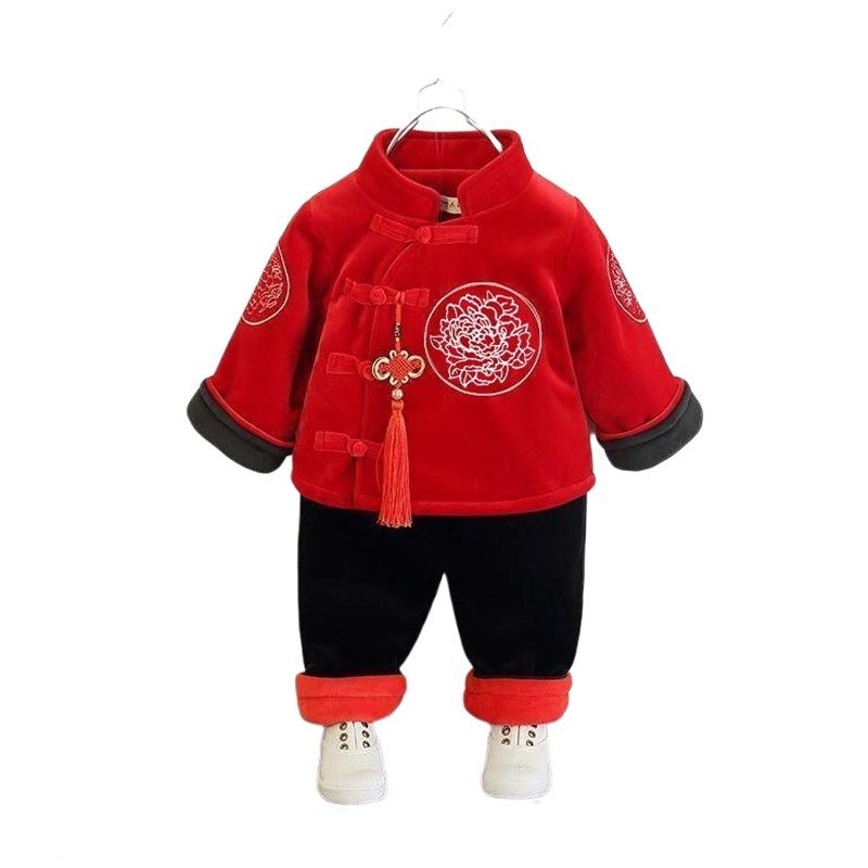 唐装棉服拜年服男女儿童冬季款加厚绒新年套装周岁抓周中国风礼服,淘宝优惠券,粉丝福利购,淘宝优惠卷
