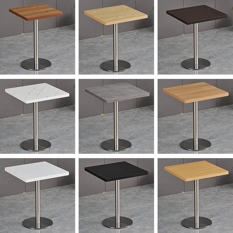 休闲奶茶店小圆桌商务洽谈桌咖啡桌现代甜品店方桌不锈钢底座,淘宝优惠券,粉丝福利购,淘宝优惠卷