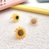 Gongxi handmade small sunflower earrings ring material package diy crochet micro hook No. 80 lace thread