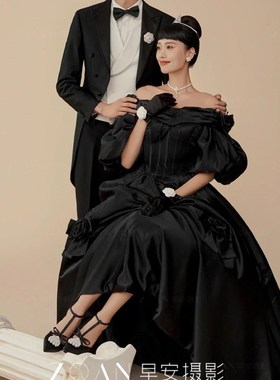 新款复古造型精致个性洋气花朵简约气质新娘珍珠项链耳环两件套装